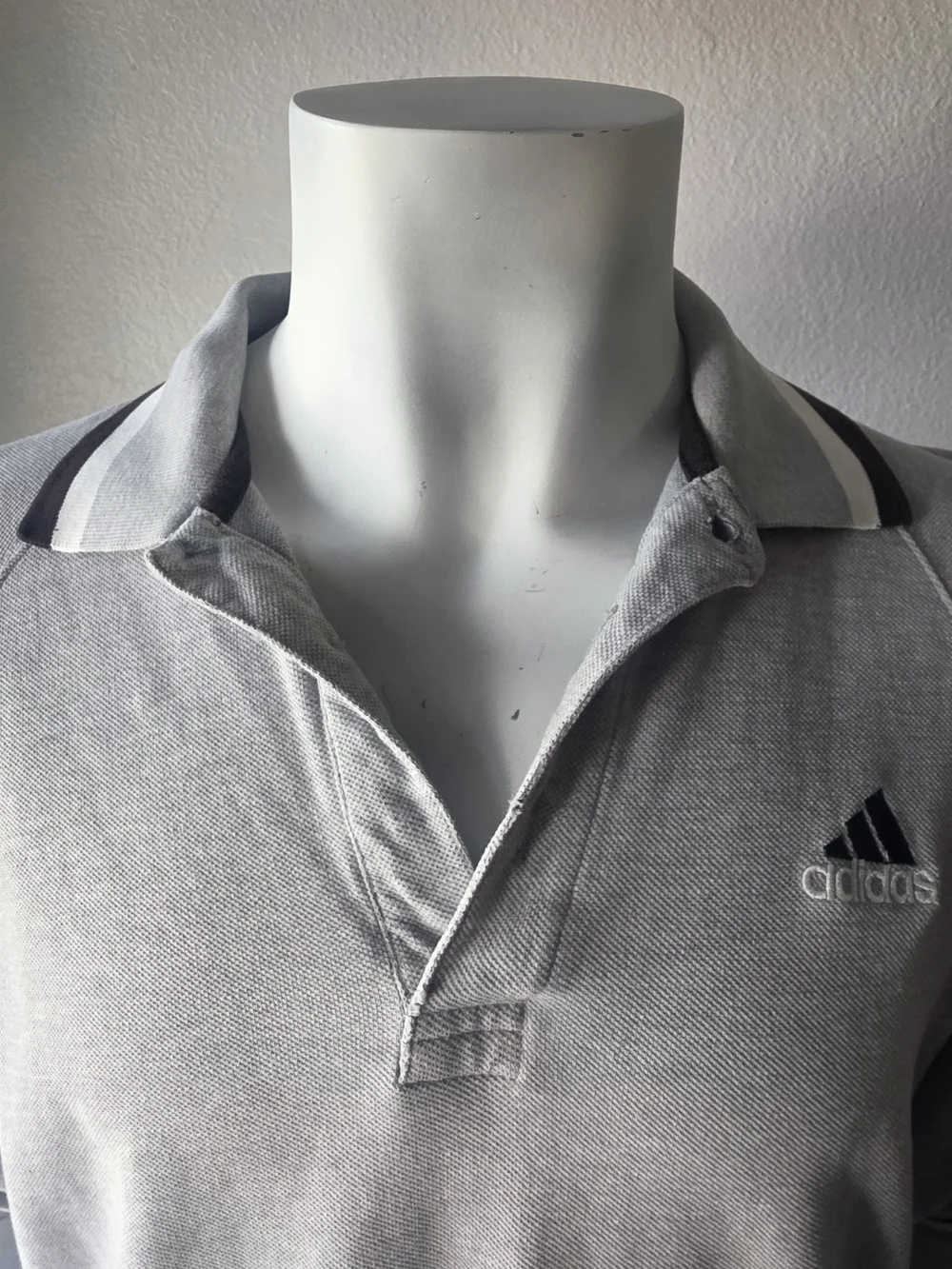 adidas Men's Light Gray Polo with Dark Gray Trim